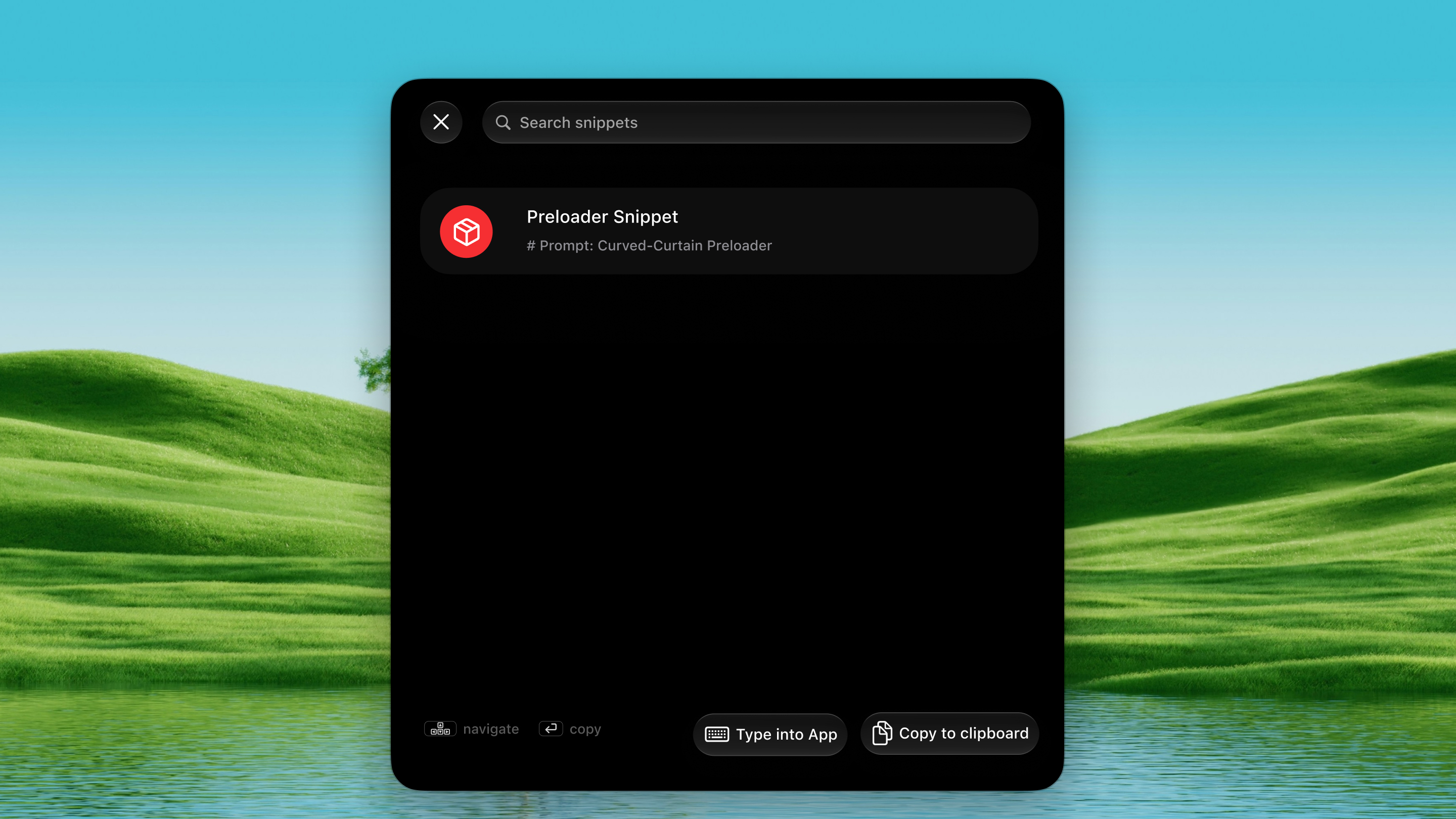 Prompt Snippets screenshot