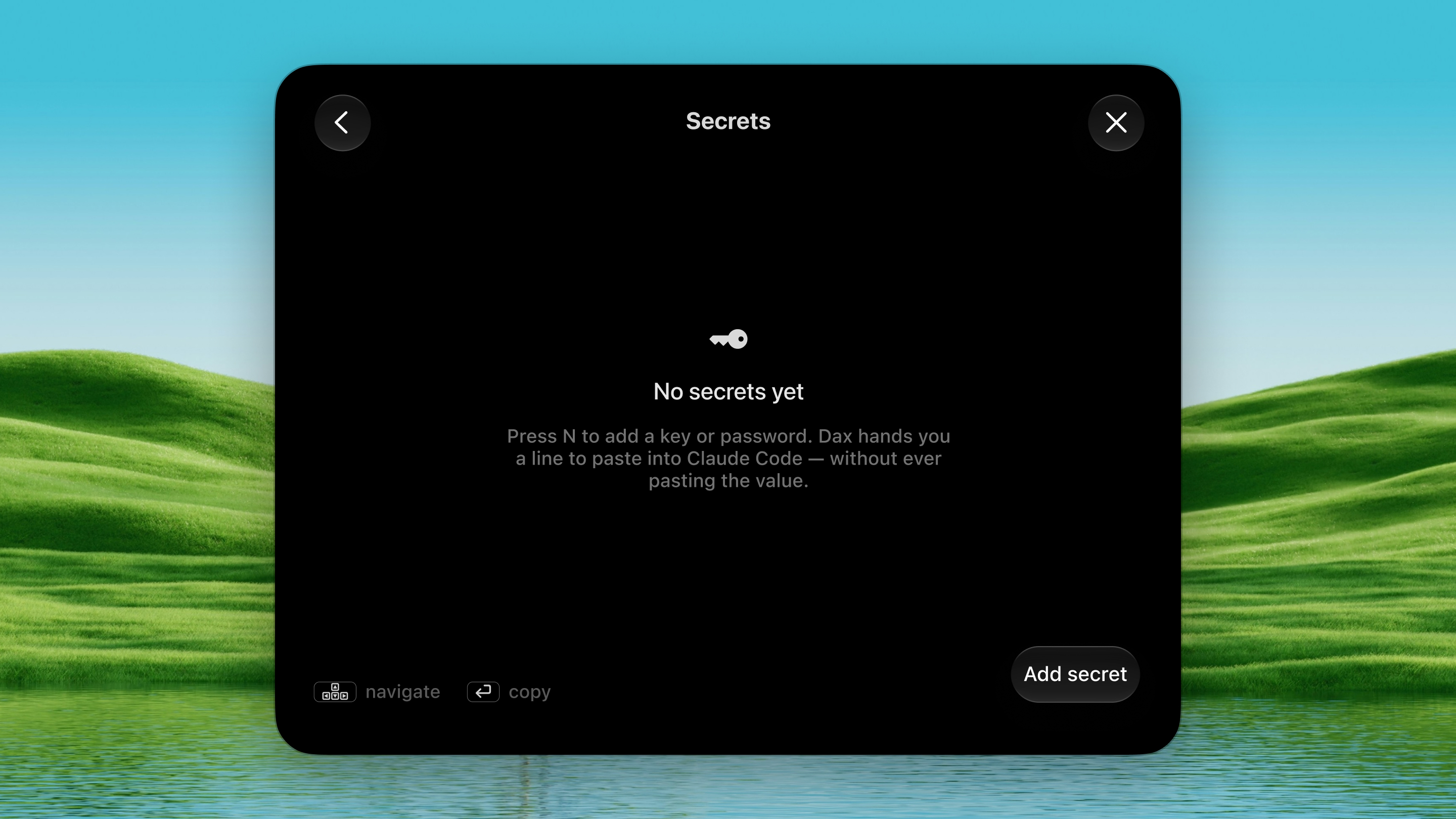 Secrets screenshot