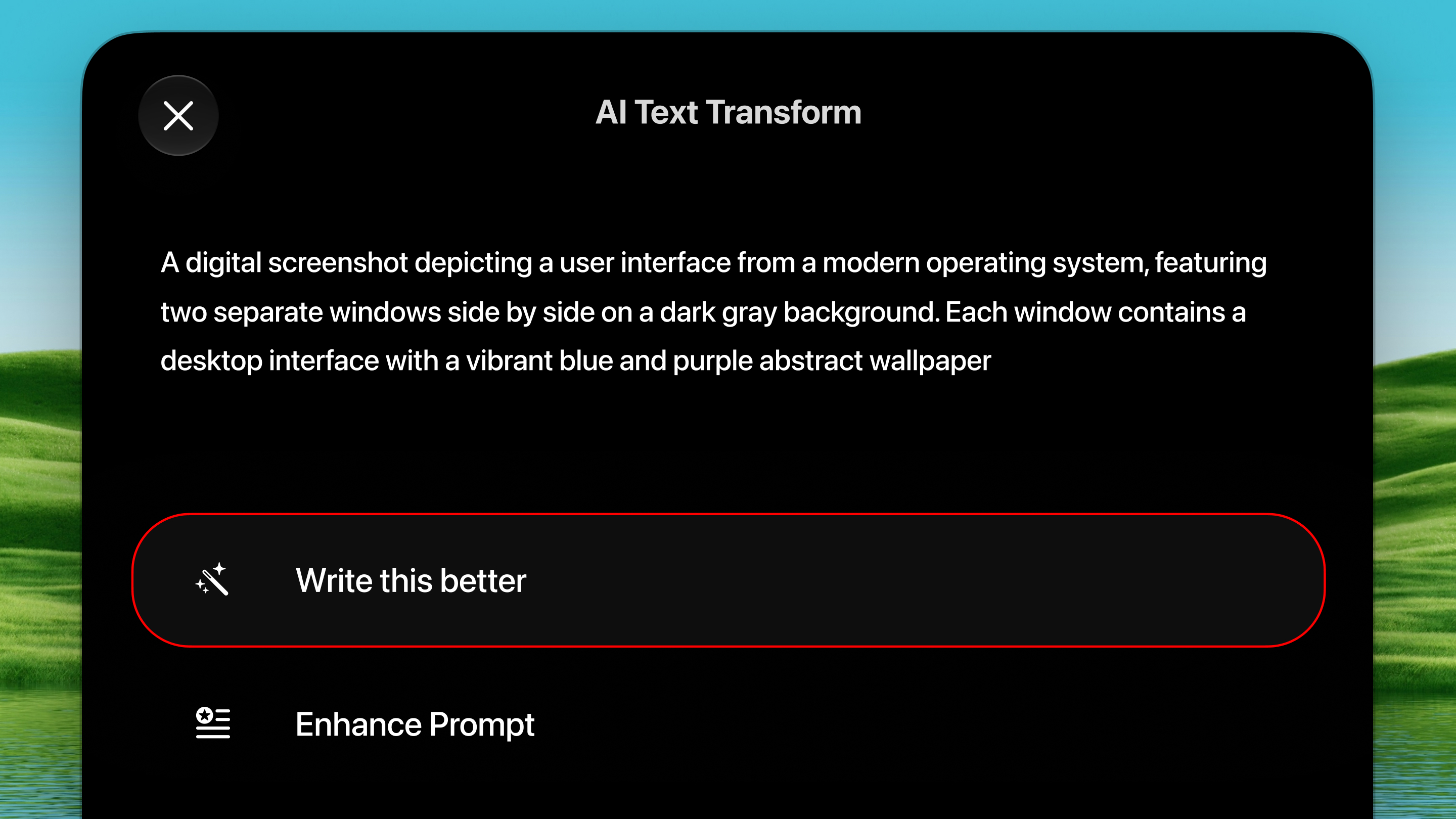 AI Text Transform screenshot