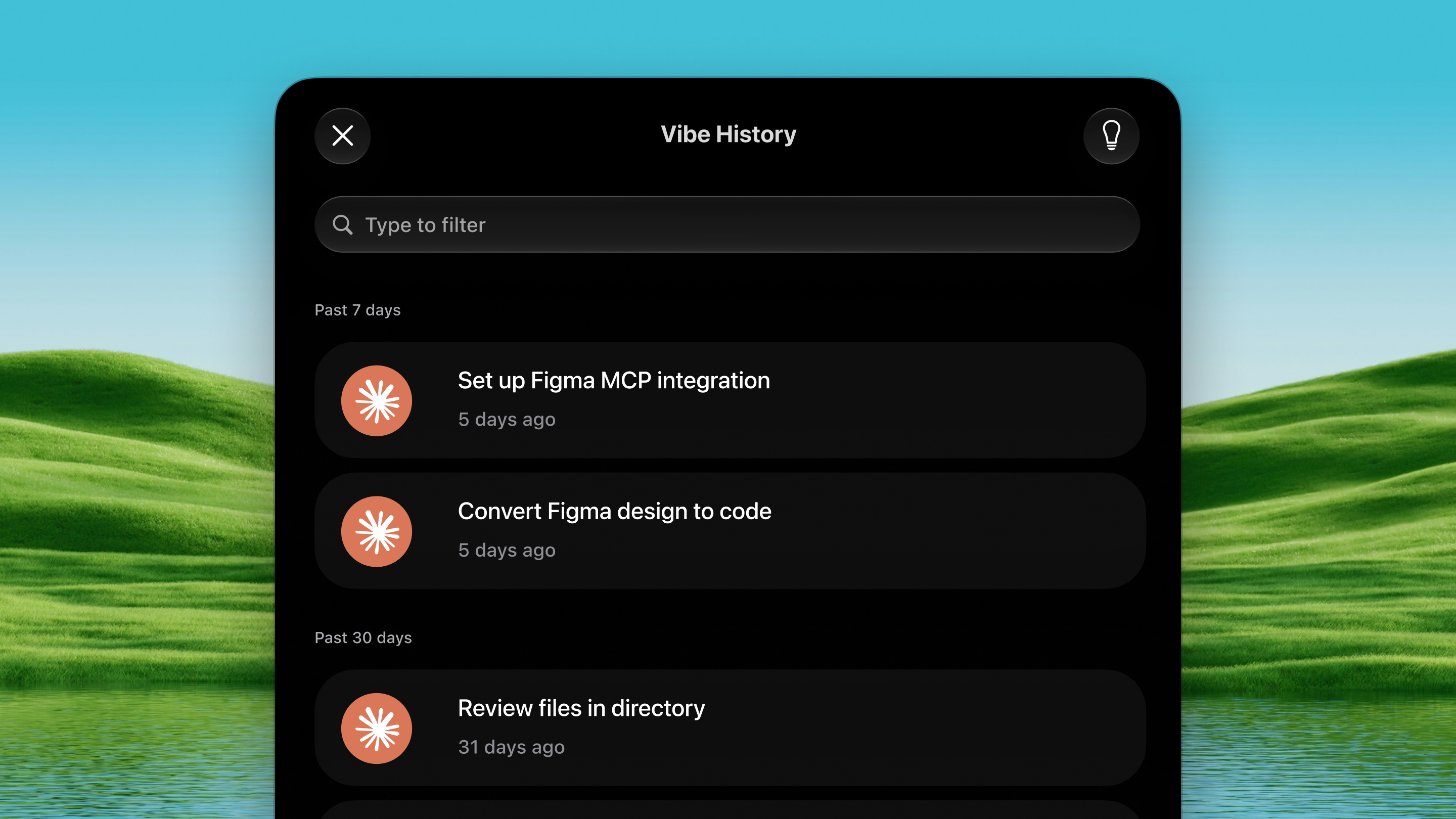 Vibe History screenshot